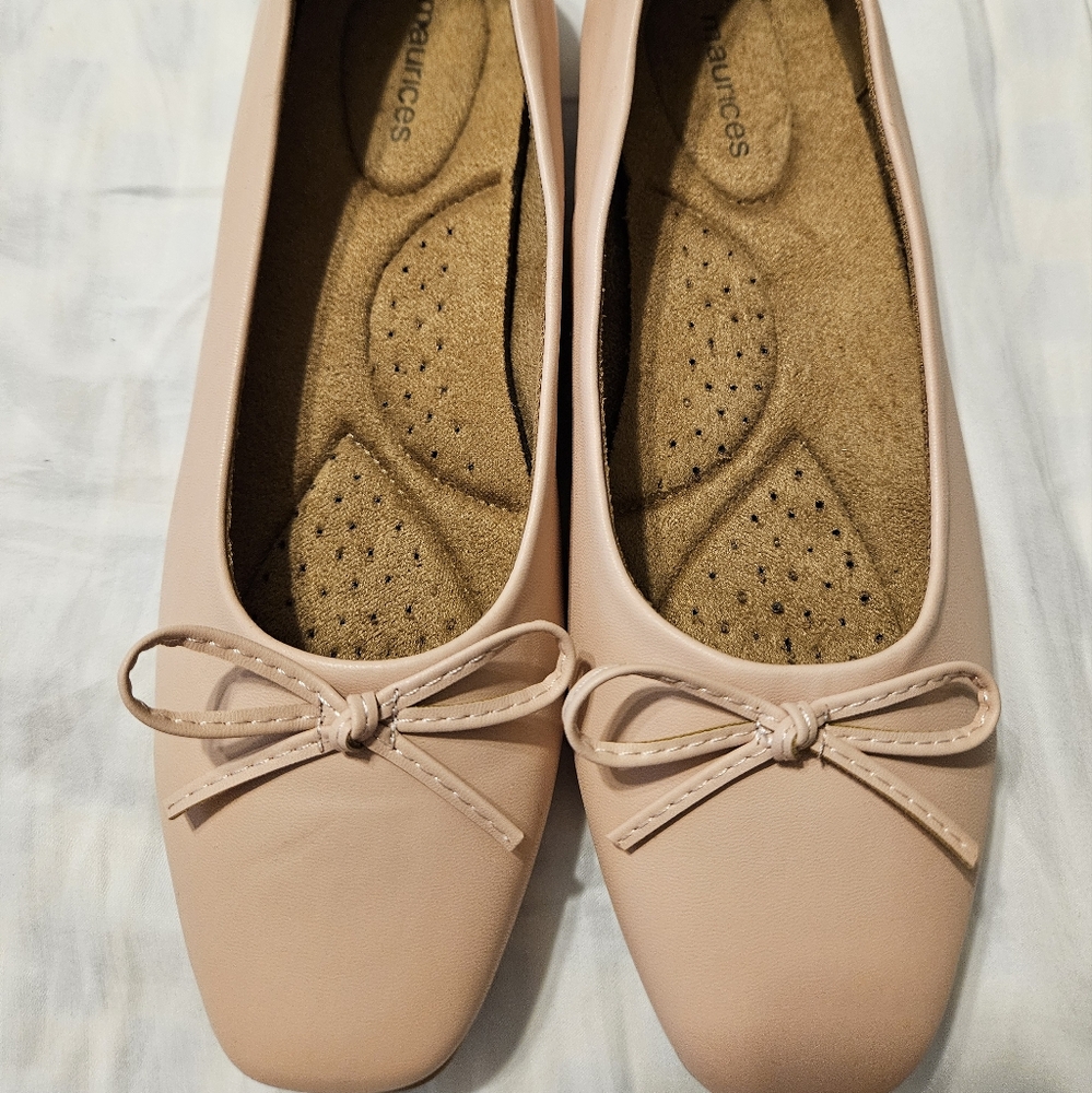 Maurices Pink Flats with Bow Detail